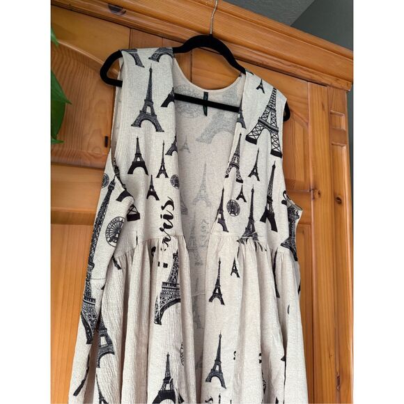 Poliana Plus Eiffel Tower Print Travel Kimono-Cardigan SZ 3X - Picture 5 of 10